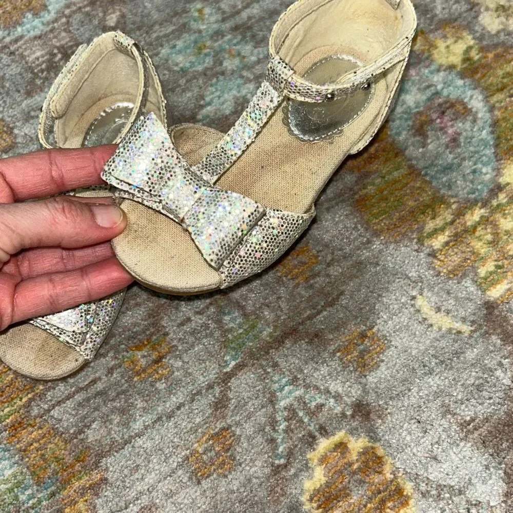 Joyfolie glitter bow flats sz 7 toddler